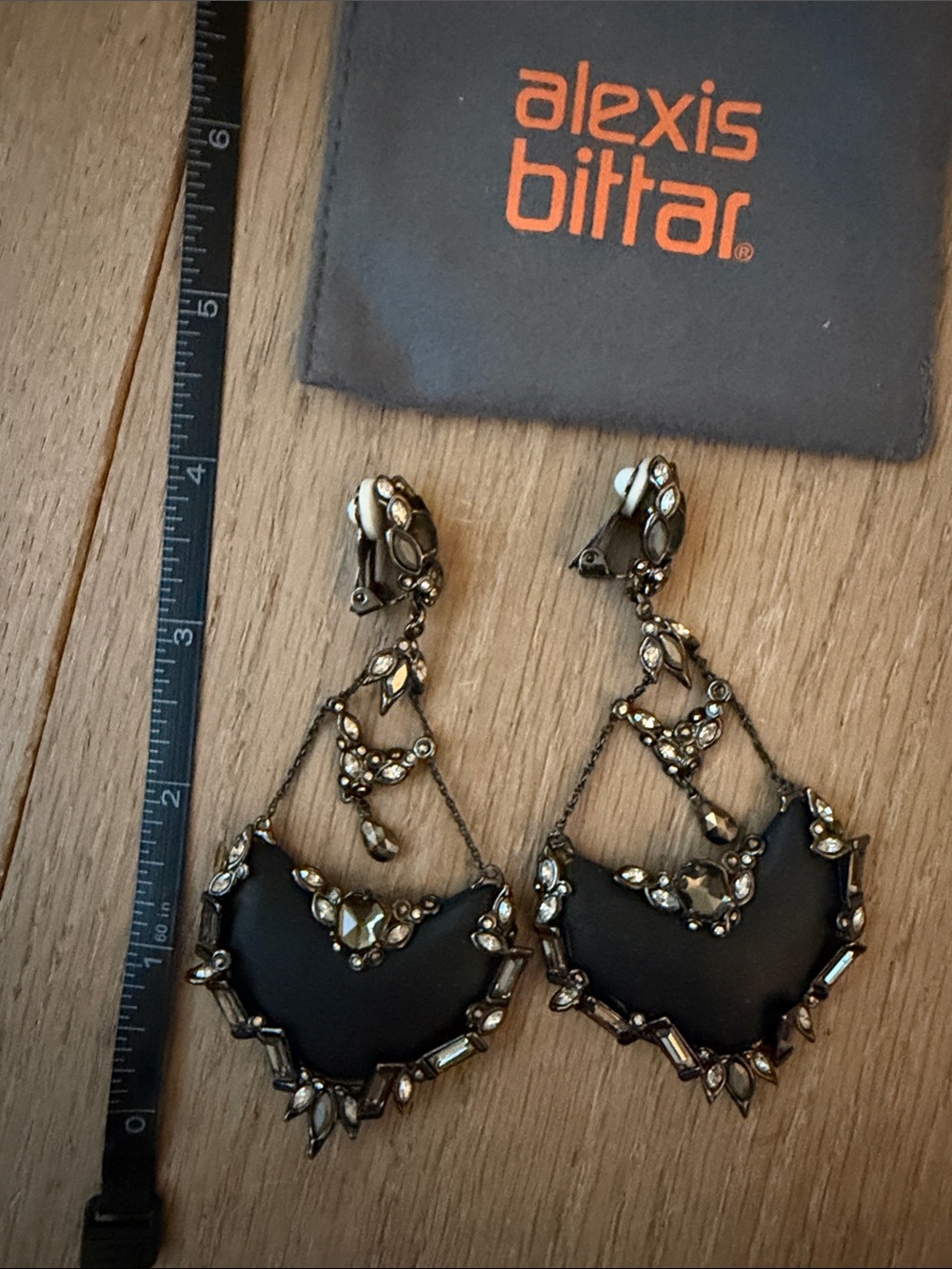 alexis bittar Black Crystal Drop Earrings - Picture 3 of 3
